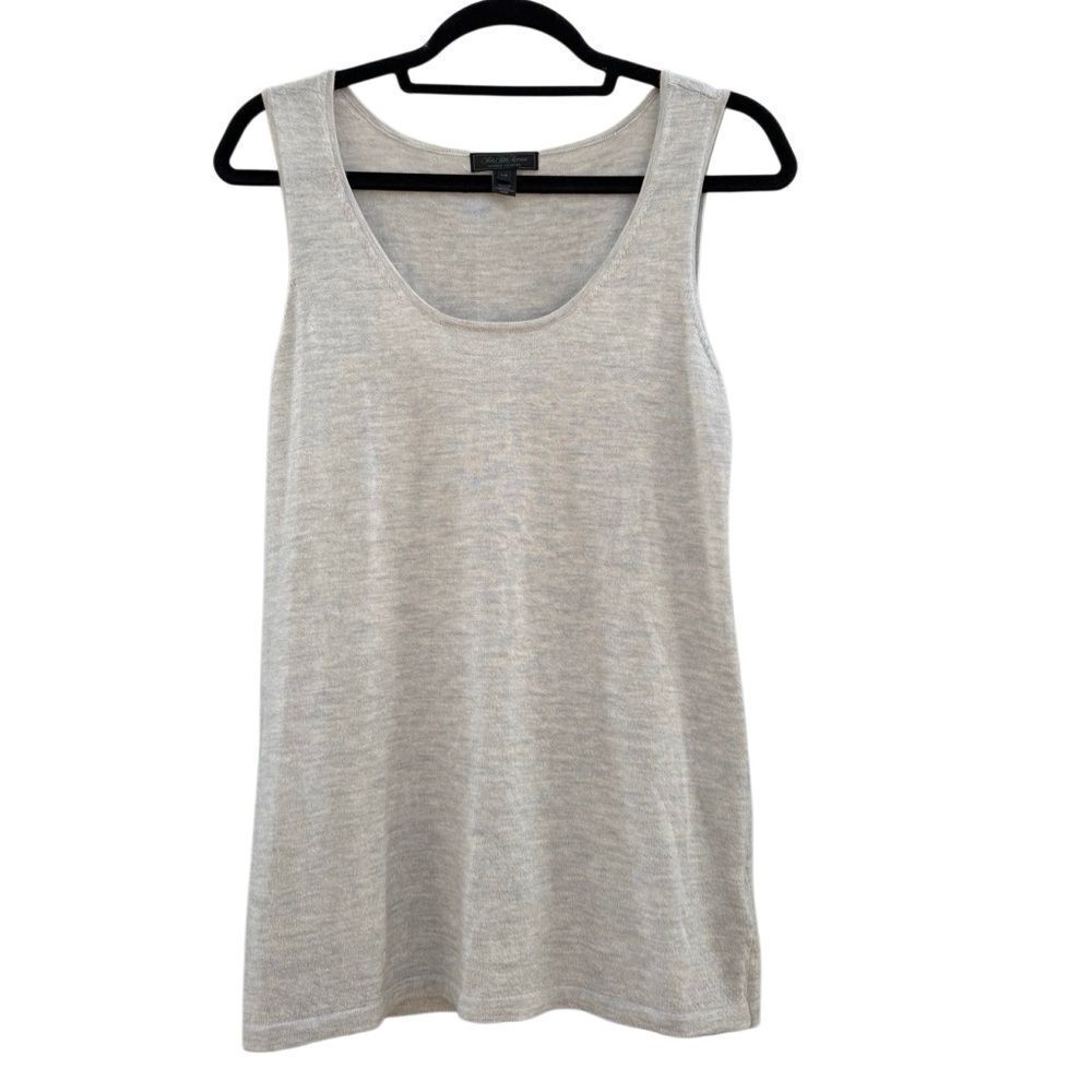 Saks Fifith Avenue 100% Cashmere Women's Grey Sleeveless Sweater Tank Size Large
